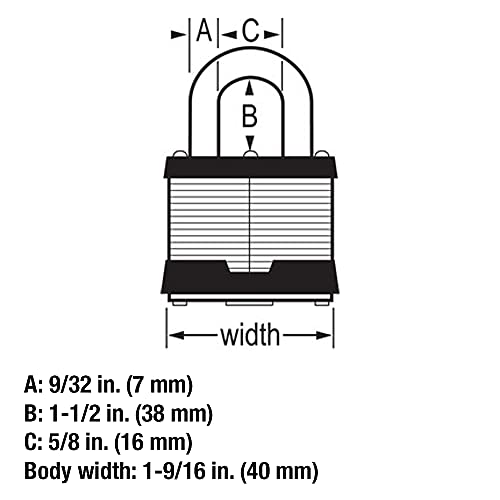 Master Lock 3KALF Outdoor Padlock with Key, 1 Pack - Image 5