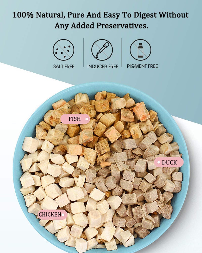 BNYEE 3 in 1 Meat Turtle Food - Chicken & Duck & Fish Meat Natural Freeze Dried Human-Grade Turtle Treats - Image 3