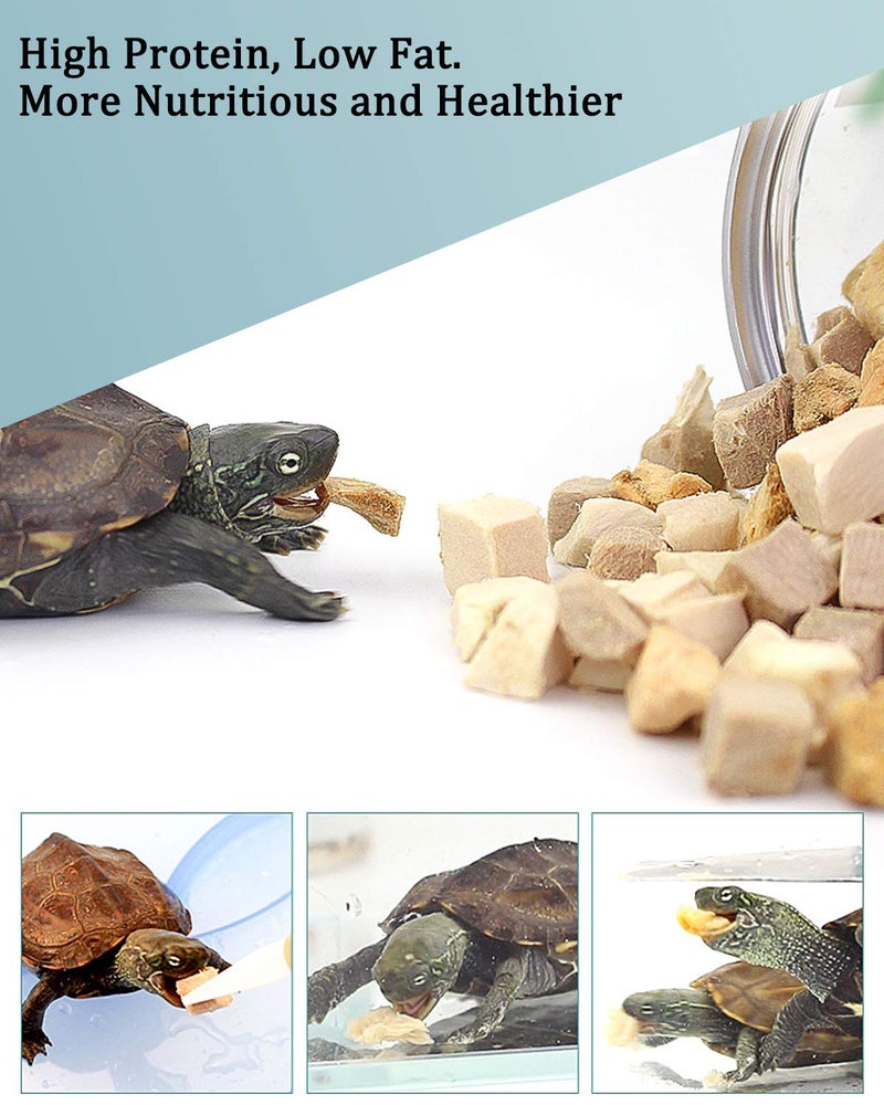 BNYEE 3 in 1 Meat Turtle Food - Chicken & Duck & Fish Meat Natural Freeze Dried Human-Grade Turtle Treats - Image 4