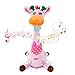 LLUKEME Dancing Talking Giraffe Toy Stuffed Animal Baby Toy Repeating What You Say Glowing Musical Electronic Giraffe Gifts for Toddlers 13 Years Old Easter Gift for Kids Purple Giraffe - Image 2