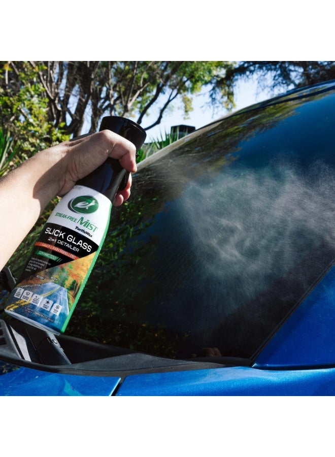 Turtle wax Streak Free Mist Slick Glass 2 In 1 Detailer Cleaner & Rain Repellent Ceramic Repel & Protect Snow & Ice 591 ML - Image 4