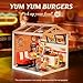 Rolife DIY Miniature Plastic House Building Set Toys Playset with LED Suitable for Mini Figures Construction Toys Diorama Kit Gifts for Teens Adults Yum Yum Burgers - Image 2