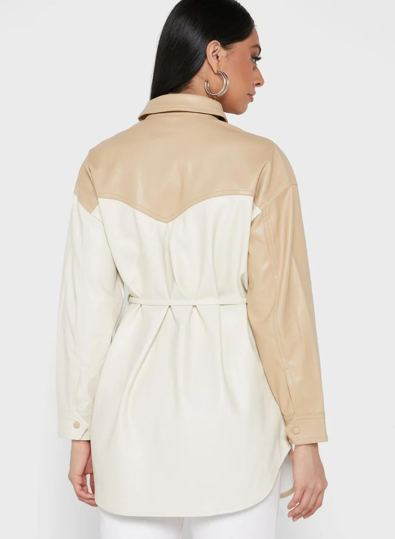VERO MODA Colorblock Button Down Shirt