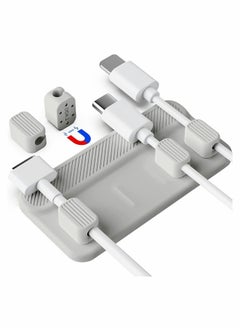 Generic Cable Management Magnetic Holder Desktop Multipurpose Cord Keeper 5 Clips for Lightning Cables, USB C Micro Sticks to Wood, Marble, Metal, Glass  - Image 1