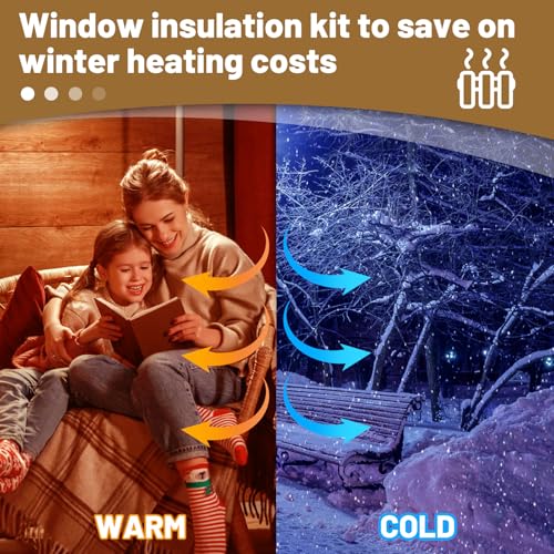 Apipi Patio Door Window Insulation for Winter - 87 x 236 in Thicken Sealing Plastic for Winterizing, Clear Shrink Film Cover Kit with Double-Side Tape for Large Window/ Sliding Door/French Door - Image 3