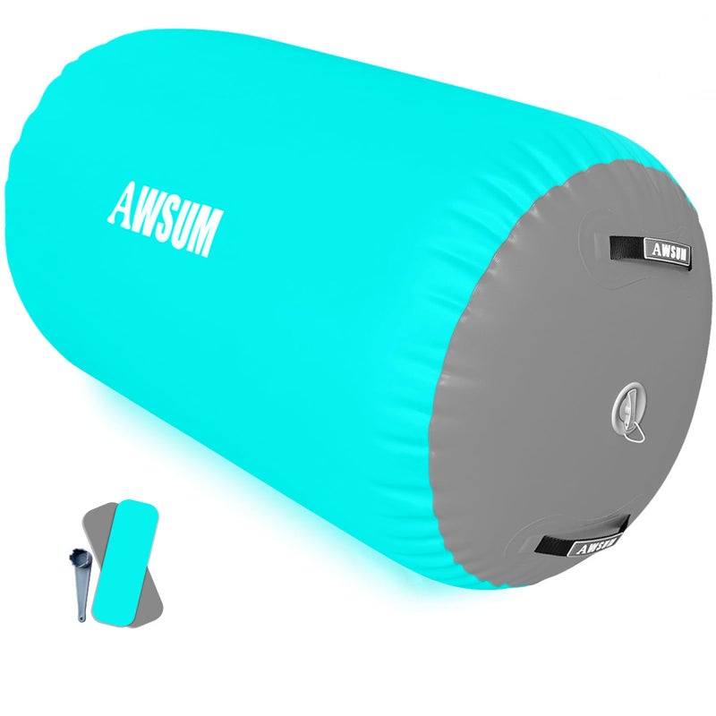 AWSUM Air Roller Gymnastics Barrel Inflatable Tumbling Mat Back Handspring Trainer for Octagon Mat Gym Home Gymnastics Equipment 1PCSï¼ŒNo Electric Pump - Image 1