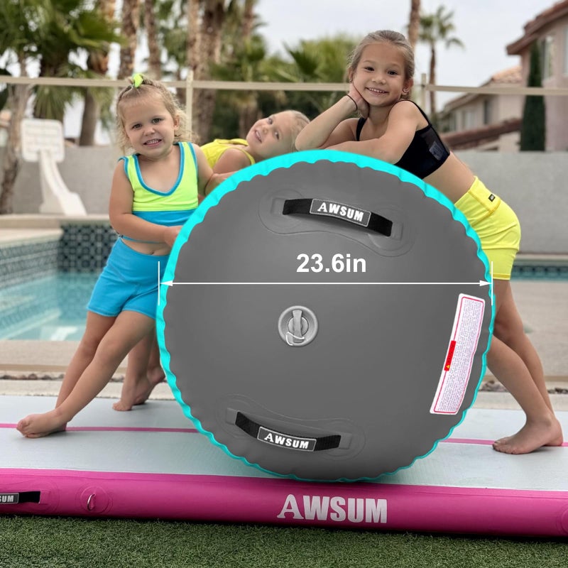 AWSUM Air Roller Gymnastics Barrel Inflatable Tumbling Mat Back Handspring Trainer for Octagon Mat Gym Home Gymnastics Equipment 1PCSï¼ŒNo Electric Pump - Image 2