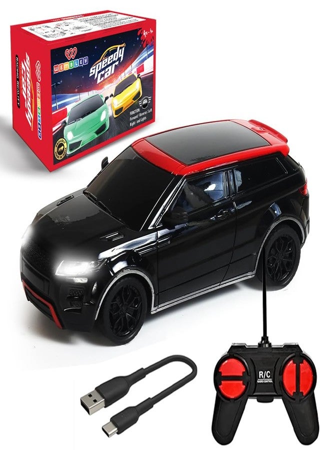 Wembley Remote Control Car Rechargeable Rc Car Toys for Kids 1:24 High Speed Racing Remote Car for Kids - Black Red - Image 2