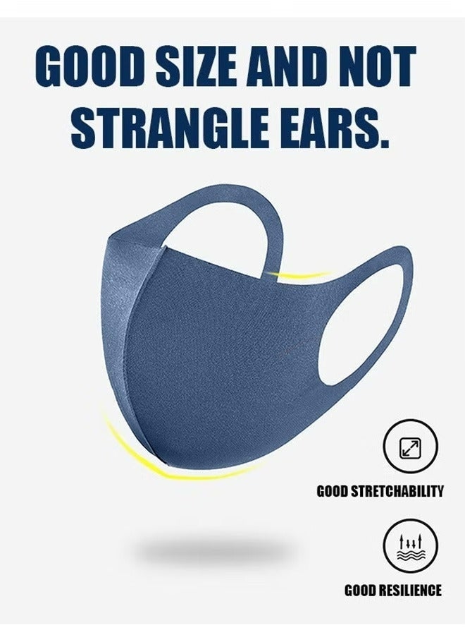 مجموعة من 7 كمامات قماشية قطنية قابلة لإعادة الاستخدام، قابلة للتنفس، بألوان متنوعة، مقاومة للغبار، مريحة وناعمة، مناسبة للاستخدام اليومي، للتنقل، التسوق، العمل، المدرسة، للحماية من الغبار. - Image 4