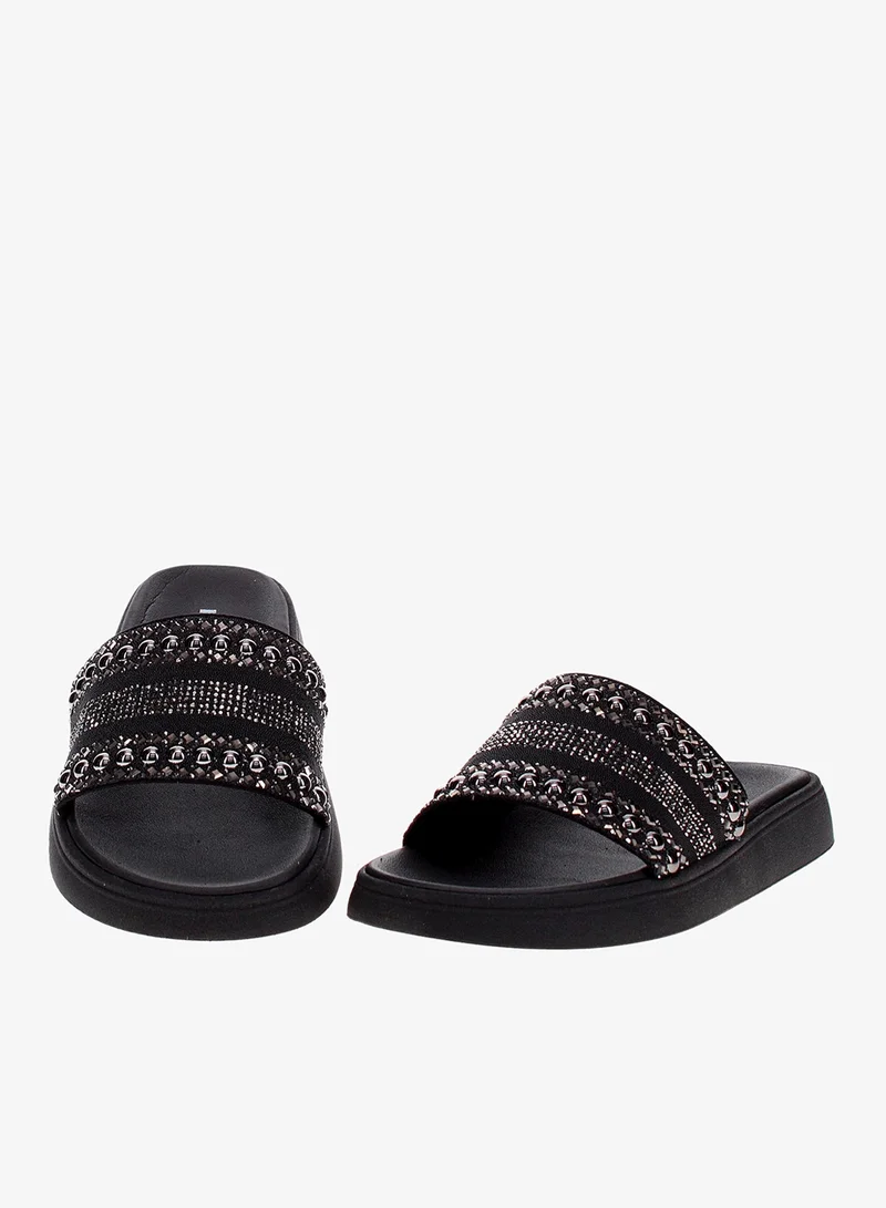 Moleca Black Flat Sandals for Women – Stylish & Comfortable Everyday Wear for Women | Best Price UAE