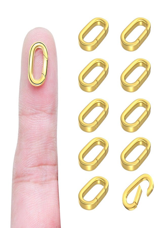 OHINGLT 10 Pack Spring Claps Connector-Brass Material Carabiner Keychain Oval Design Bracelet Keychain, Suitable for Making Key Rings, Necklaces, Bracelets - Image 1