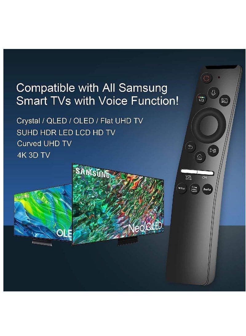 PopZa Replacement Voice Remote Control Compatible With Samsung Crystal UHD QLED LCD Curved 4K 8K Smart TVs with Netflix, Prime Video, hulu - Image 4