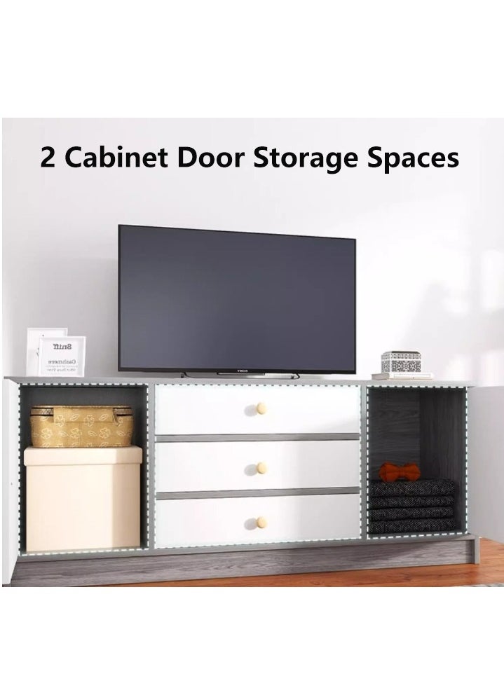 Generic 65 Inch TV Cabinet TV Cabinet TV Table with Cabinets and Drawers Wooden TV Entertainment Stand Desk TV Television Desk for Living Room, Bedroom（140*29*54CM）  - Image 4