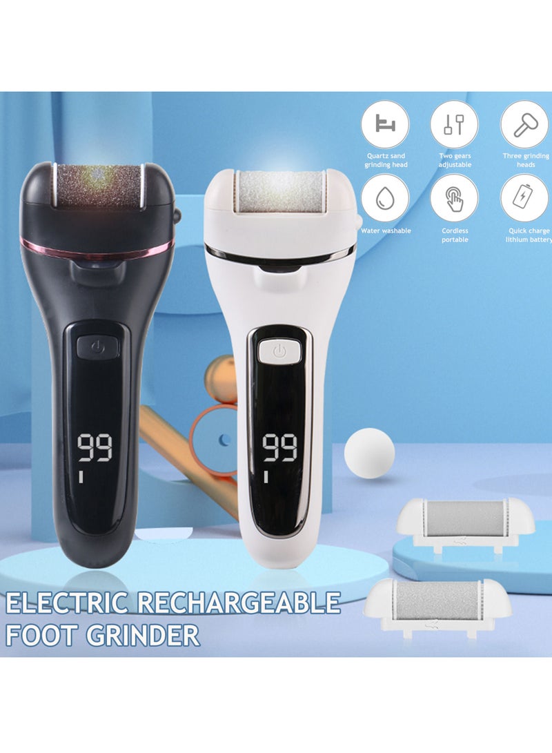 جهاز كهربائي قابل لإعادة الشحن لطحن القدمين بشاشة رقمية لإزالة الجلد الميت من القدمين - Image 3