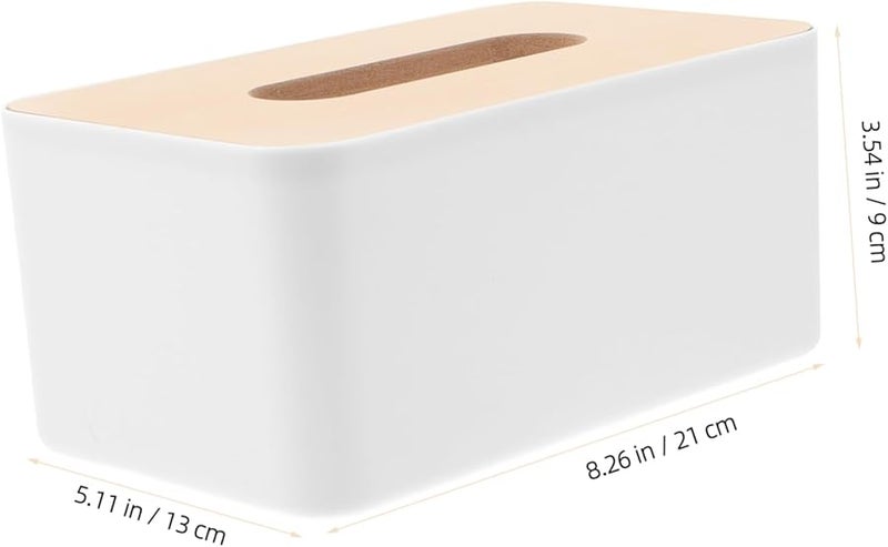 Modern Minimalist Desktop Tissue Box Cover Wooden Home Office Storage Holder - Image 5