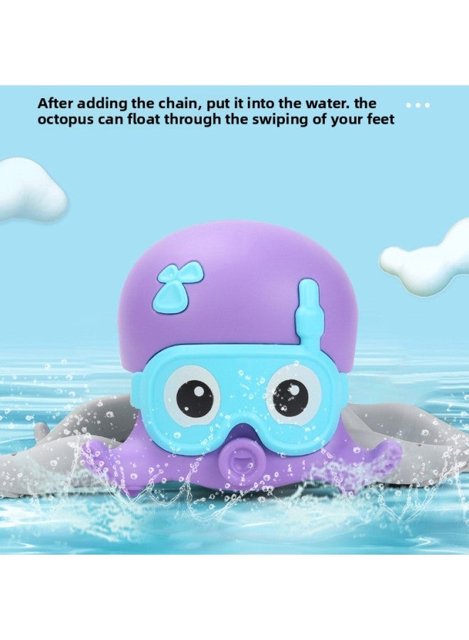 Internet Celebrity Walking Octopus Amphibious Octopus Winding Clockwork Toy Water Baby Bathroom Doll-Color:Blue (English)