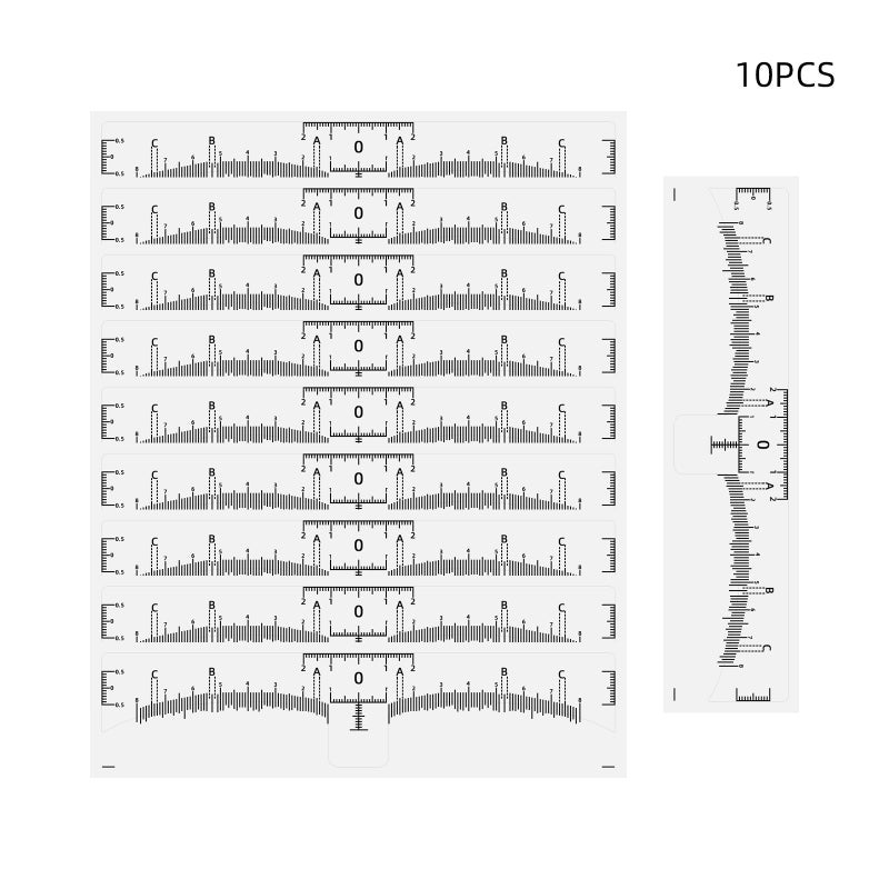 10PCS Eyebrow Ruler Sticker Disposable Eyebrow Stencil Microblading Ruler Eyebrow Shape Kit for Microblading Supplies - Image 2