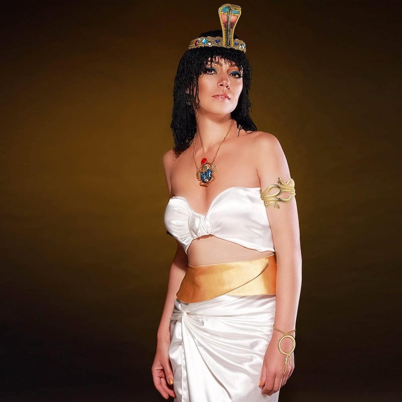 Excefore Egyptian Headpiece Costume Accessories, 5 Pcs Egyptian Metal Headpiece, Snake Bracelet, Snake Earrings and Egyptian Metal Headpiece, for Egypt Cosplay Costume Supplies - Image 5