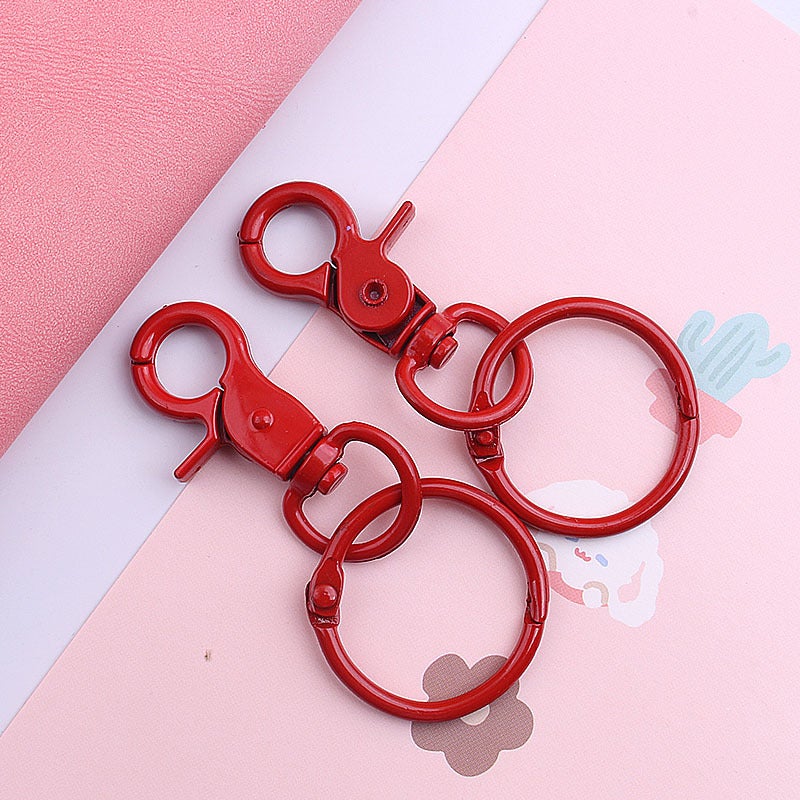 Colorful Painted Keychain Clasp Jewelry Red 
