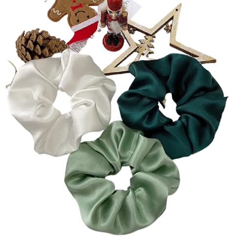 Viyanshi Silk Satin Hair Ties Scrunchies Elastic Hair Band for Women s23 Multicolor - Image 1
