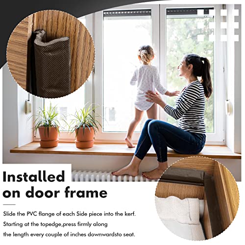 BBTO شريط عزل الطقس BBTO لباب المدخل شريط عزل الطقس الخارجي للنوافذ على شكل V من رغوة كيرف لحجب فجوات باب المرآب عازل للصوت لتحسين المنزل سهل التركيب (26 قدم، بني) - Image 5