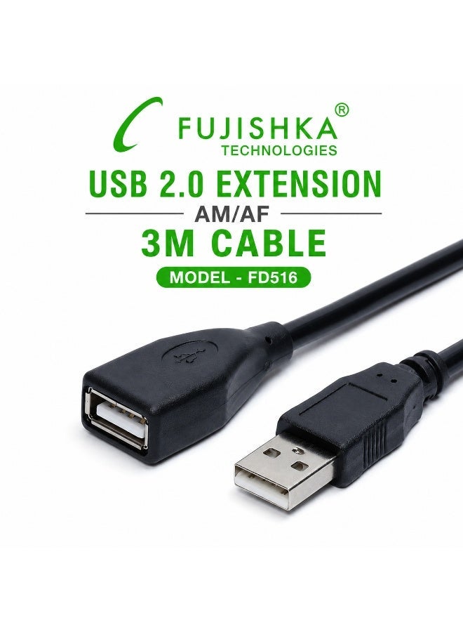 FUJISHKA USB 2.0 Extension Cable AM/AF 3M – Model FD516 High Speed USB Extension Cable - Image 1