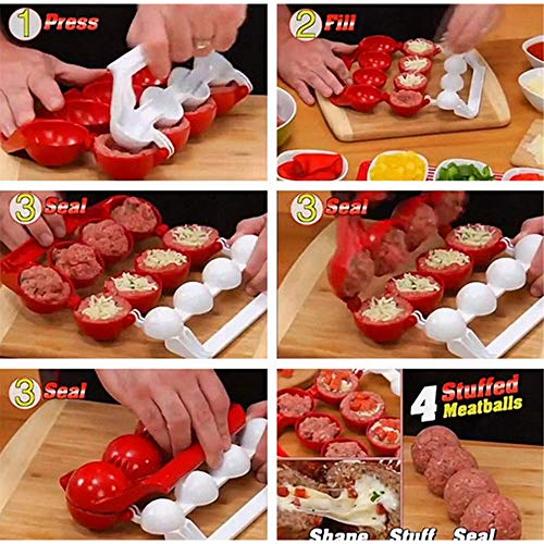 OUKEYI Meat balls Fish Balls Kitchen Homemade Stuffed Meatballs Maker Home Cooking Tools for Fruits, Meatball, Cake, Ice Cream,Melon, - Image 3