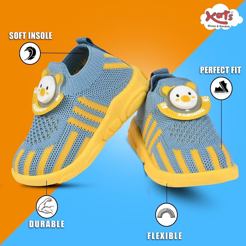 KATS SHOES Store أحذية كاتس الموسيقية الممتصة للصدمات بصوت تشو-تشو للأطفال، للأولاد والبنات من 9 أشهر إلى 12 شهرًا مصنوعة من مواد غير سامة ونعل بولي فينيل كلوريد ناعم | أحذية رياضية موسيقية - Image 2