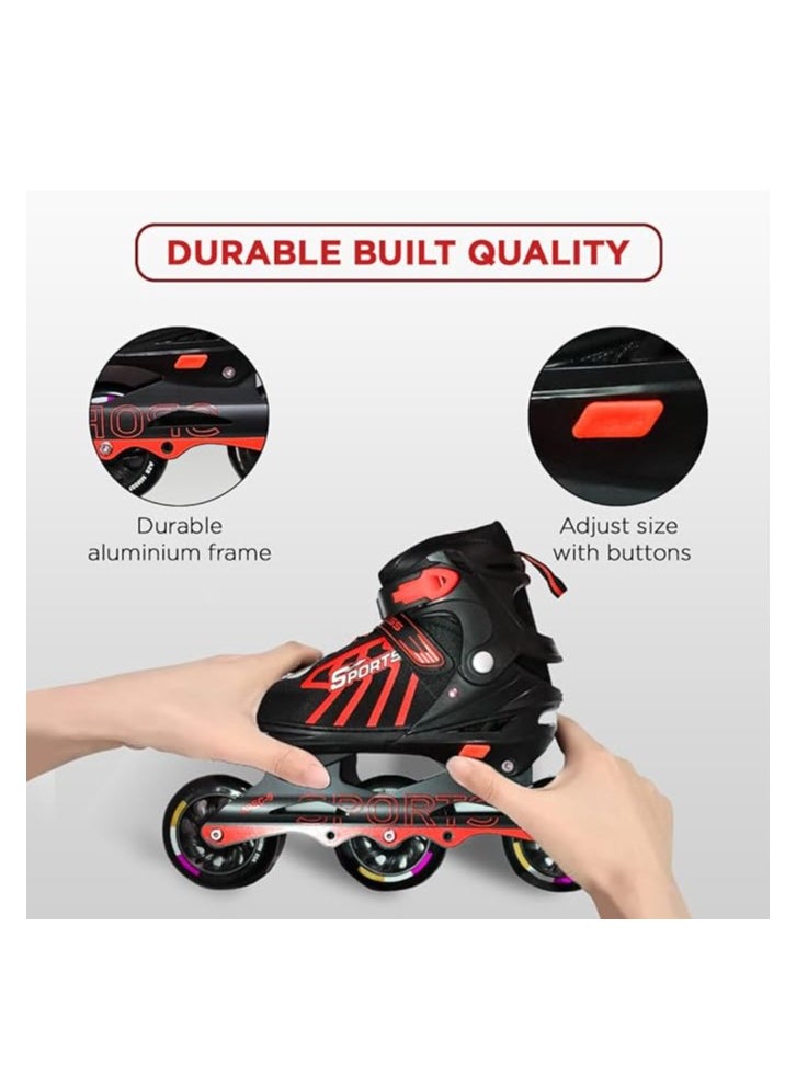 ENDLESS  EL1031 Inline Adjustable Skates Medium Size 34 EUR (UK 1.5) - 38 EUR (UK 5) for 6 to 12 Years | Aluminium Chassis and 100 mm PU Three Wheels | With ABEC 9 Bearings | Indoor and Outdoor  - Image 4