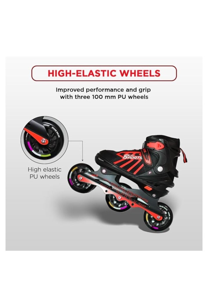 ENDLESS  EL1031 Inline Adjustable Skates Medium Size 34 EUR (UK 1.5) - 38 EUR (UK 5) for 6 to 12 Years | Aluminium Chassis and 100 mm PU Three Wheels | With ABEC 9 Bearings | Indoor and Outdoor  - Image 5