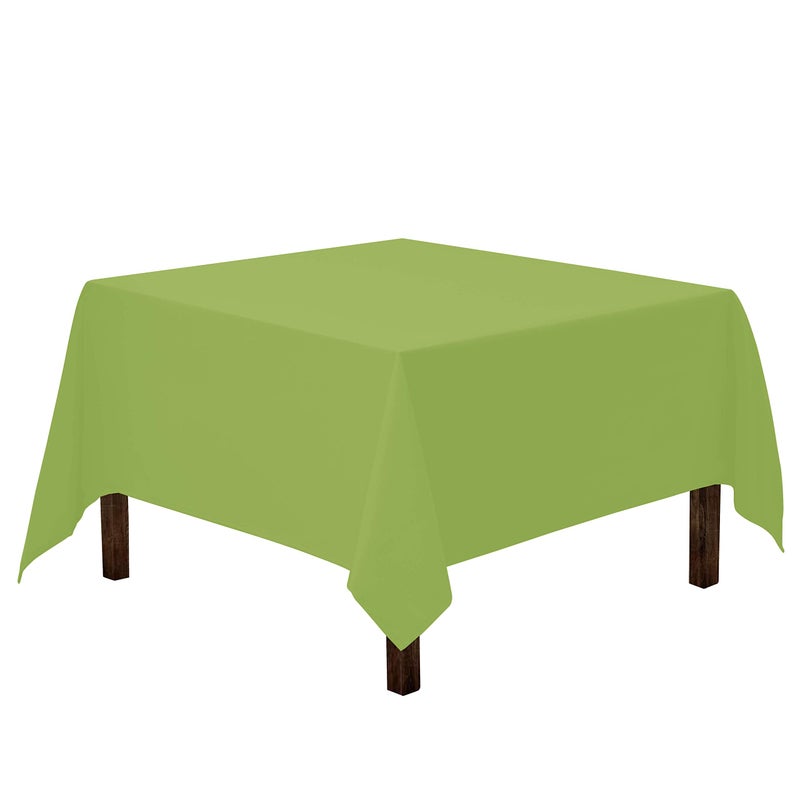 Gee Di Moda Gee Di Moda Square Tablecloth  85 x 85 Inch Apple Green Table Cloth for Large Square or Round Tables  Heavy Duty Washable Fabric  for Buffet Table Holiday Party Dinner Wedding  Baby Shower 
