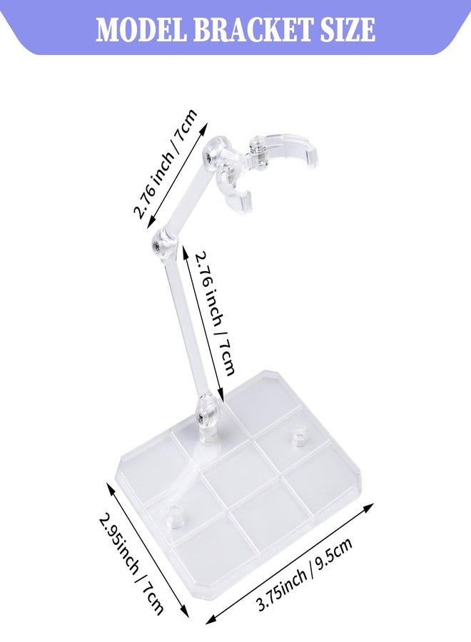 POMER Action Figure Stand,10 Pcs Transparent Assembly Action Holder Base Display Stand for 1/144 HG/RG Gundam Figure Model Toy - Image 3