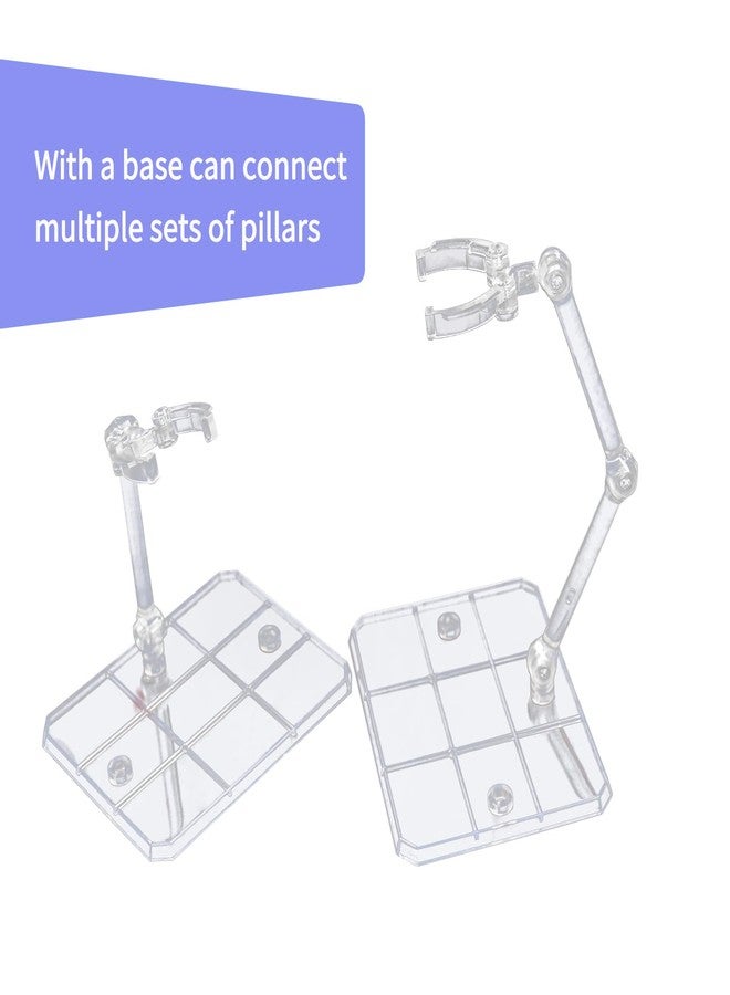 POMER Action Figure Stand,10 Pcs Transparent Assembly Action Holder Base Display Stand for 1/144 HG/RG Gundam Figure Model Toy - Image 5