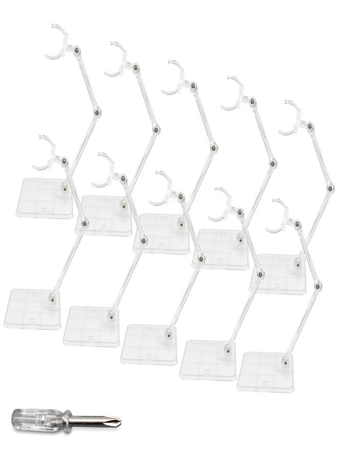 POMER Action Figure Stand,10 Pcs Transparent Assembly Action Holder Base Display Stand for 1/144 HG/RG Gundam Figure Model Toy - Image 1