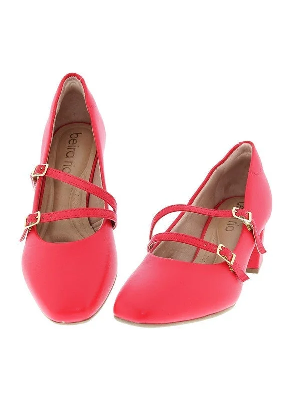 Beira Rio  Beira Rio Ladies Mid Heel Shoes Red | Made In Brazil for Women | Best Price UAE