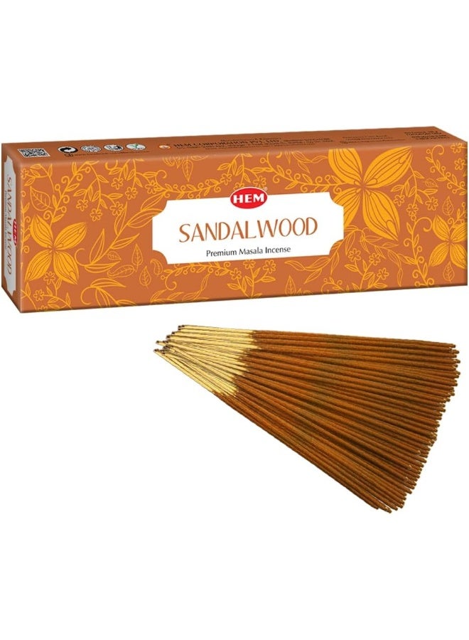 HEM HEM Sandalwood Incense Sticks 100g – Premium Aromatic Fragrance for Relaxation, Meditation, and Spiritual Purity – Long-Lasting, Eco-Friendly, and Handcrafted Agarbatti for Home & Office  - Image 1