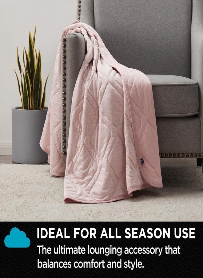 Brookstone Cooling Comfort Throw Blankets for Sleeping - Innovative Cooling Dual-Sided Throw - Oversized Cool Blanket for Hot Sleepers - Nylon and Polyethylene Blanket - Rose Smoke - Image 4