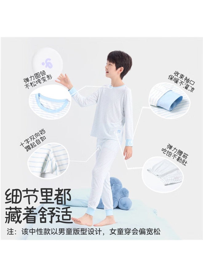 Jiusuiban Children's Thermal Underwear, Boys And Girls Autumn And Winter Moisturizing Modal Thin Base Layer Cotton Sweater Pajamas And Pants