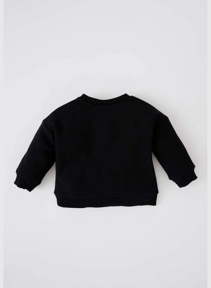 DeFacto BabyGirl Regular Fit Bike Neck Long Sleeve Knitted Sweat Shirt