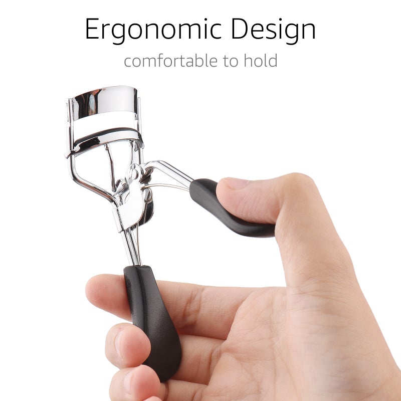 Eyelash Curler: Silver Stainless Steel & ABS Ergonomic Beauty Tool - Sturdy Durable Portable Lash Styling Tool for Beginner and Advanced Eye Makeup Users - Image 5