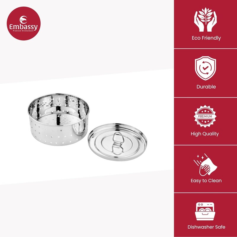 EMBASSY Stainless Steel Round Paneer Mould/Maker/Strainer | Diameter - 12.5 cms| Size - 3 | Perfect for Making Homemade Paneer/Cheese/Tofu | Dishwasher Safe - Image 3