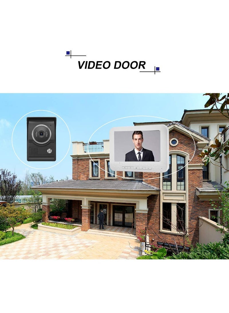 الروهيت طقم جرس باب الفيديو مع دائرة الاتصال، شاشة ملونة TFT LCD، شاشة داخلية واحدة، كاميرا خارجية واحدة تدعم الرؤية الليلية ومقاومة للماء، فتح القفل، مناسب للمنزل والشقة والفيلات، 17 سم - Image 3