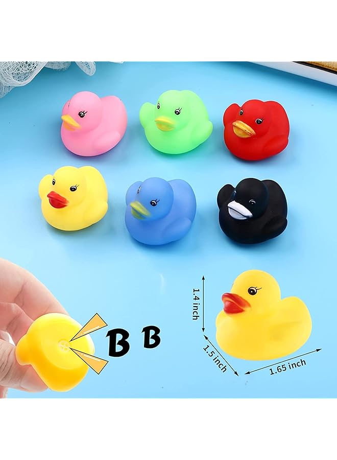 إيروريكس بط مطاطي صغير متعدد الألوان، 50 قطعة، بط مطاطي صغير عائم، لعبة حمام للأطفال، رائعة لسيارة الجيب - Image 2