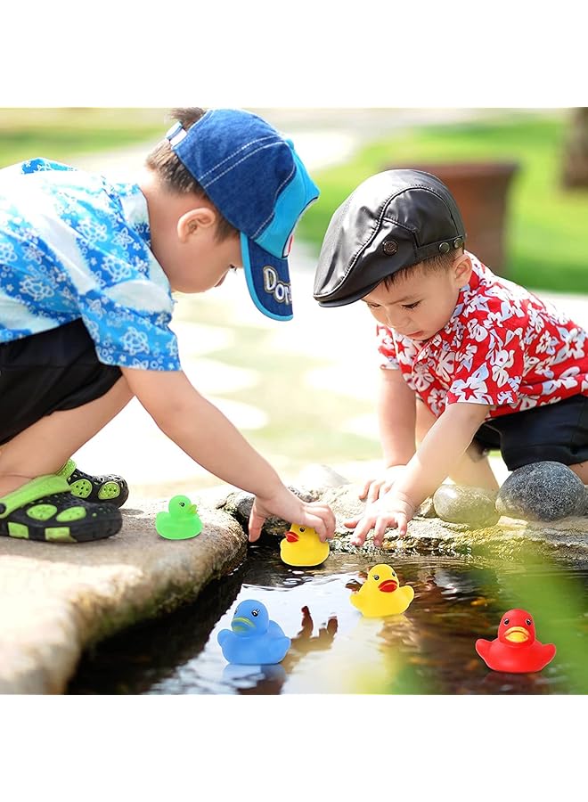 إيروريكس بط مطاطي صغير متعدد الألوان، 50 قطعة، بط مطاطي صغير عائم، لعبة حمام للأطفال، رائعة لسيارة الجيب - Image 5