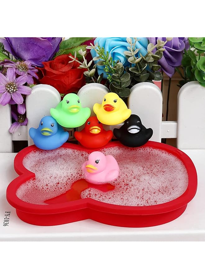 إيروريكس بط مطاطي صغير متعدد الألوان، 50 قطعة، بط مطاطي صغير عائم، لعبة حمام للأطفال، رائعة لسيارة الجيب - Image 4