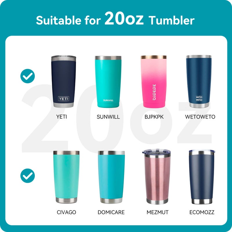 Soledea 20oz Replacement Lids for Yeti Tumblers, 2 Pack Spill Proof Lids Compatible with YETI,SUNWILL,BJPKPK,WETOWETO,CIVAGO,DOMICARE,MEZMUT,ECOMOZZ 20oz Tumbler - Image 3