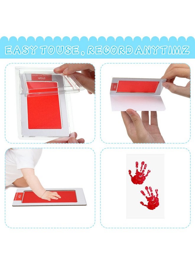 Jexine 30 Pcs Baby Inkless Handprint and Footprint Kit Pet Paw Print Stamp Kit Includes 10 Colors Safe Clean Touch Ink Pad and 20 Card for Newborn Registry Pets Family Printing - Image 4