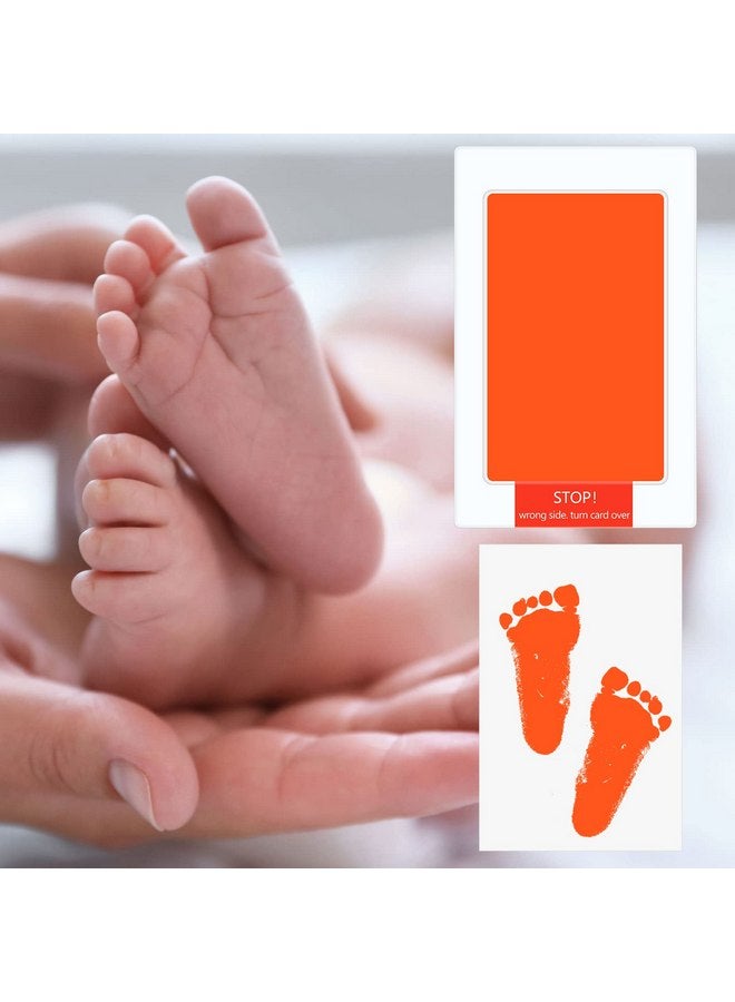 Jexine 30 Pcs Baby Inkless Handprint and Footprint Kit Pet Paw Print Stamp Kit Includes 10 Colors Safe Clean Touch Ink Pad and 20 Card for Newborn Registry Pets Family Printing - Image 5