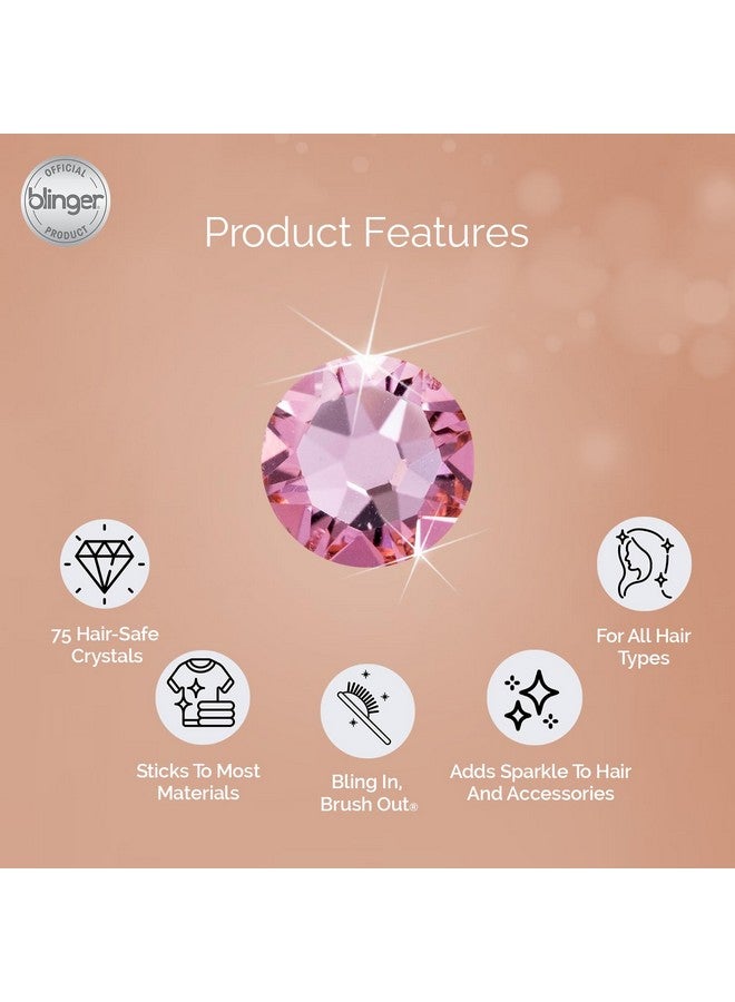 Blinger blinger Crystal Refill Pack | 5 Discs - 75 Precision-Cut Glass Crystals | Styling Tool not included | Light Rose 5 mm - Image 2
