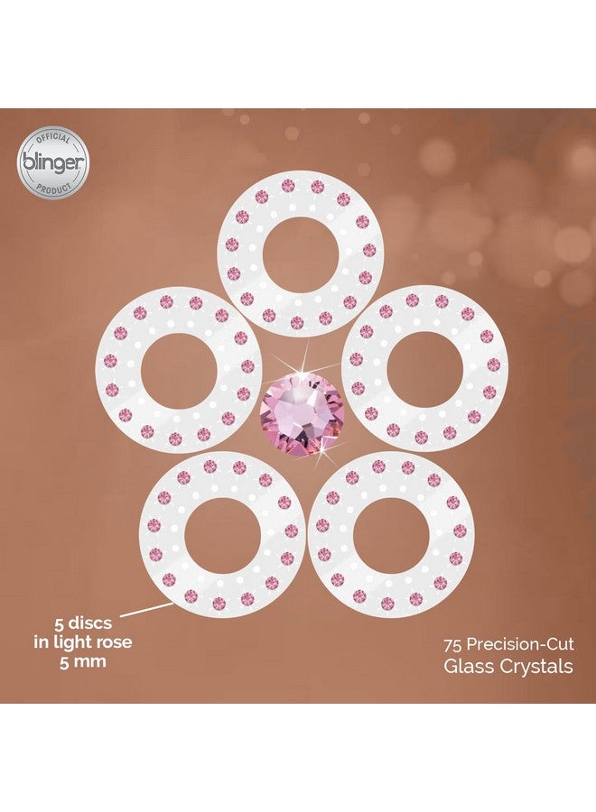 Blinger blinger Crystal Refill Pack | 5 Discs - 75 Precision-Cut Glass Crystals | Styling Tool not included | Light Rose 5 mm - Image 3